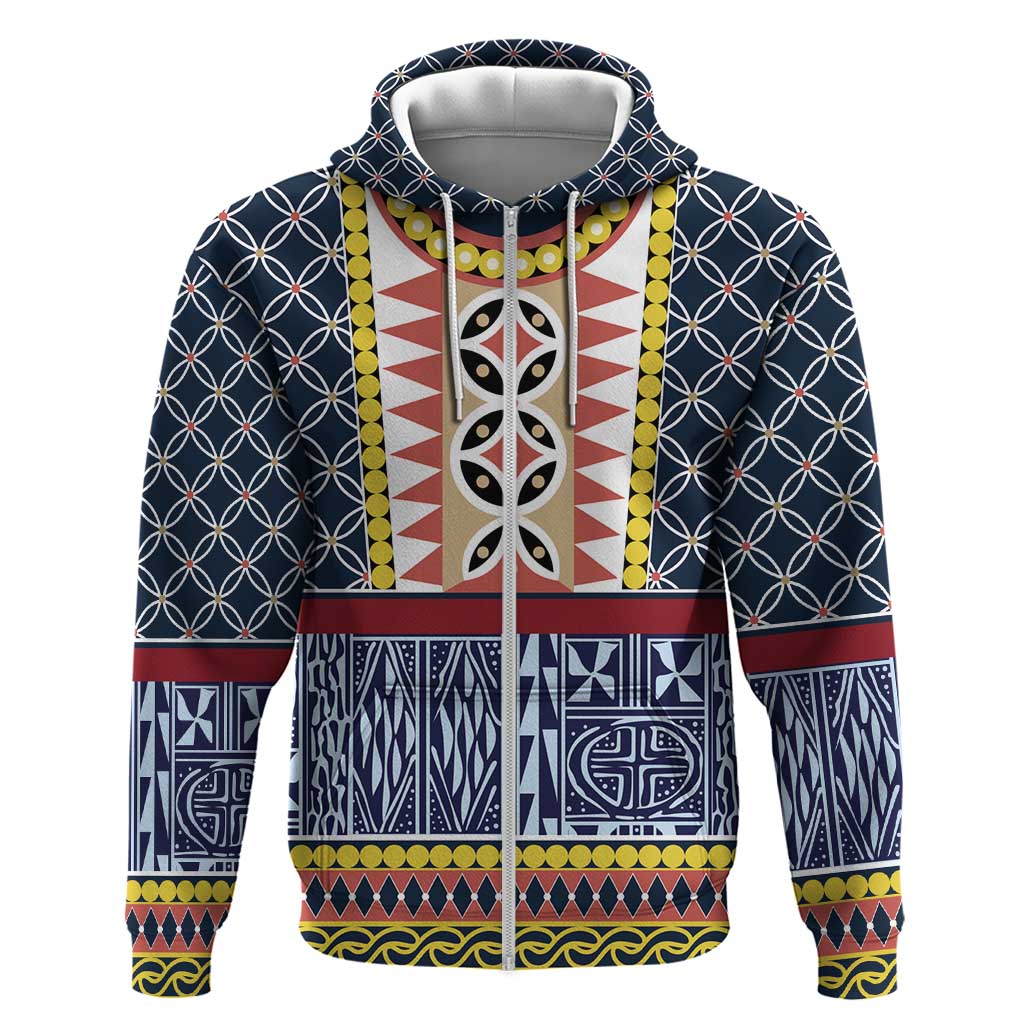 Toghu Bamenda Zip Hoodie Cameroon North West Traditional Pattern