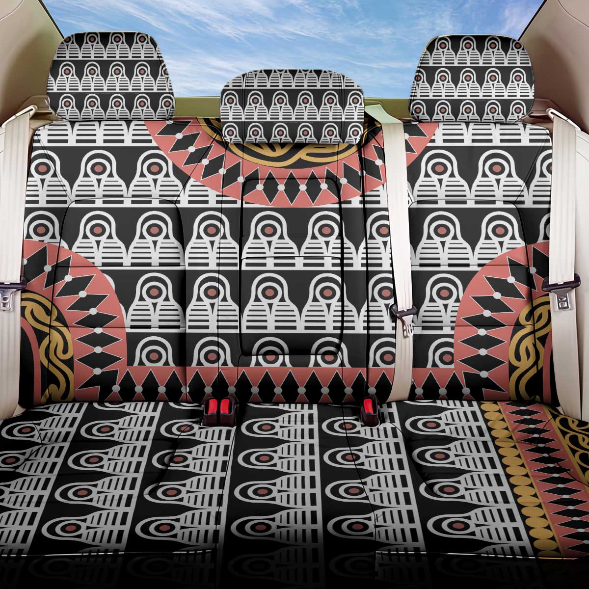 Cameroon Toghu Traditional Pattern Back Car Seat Cover
