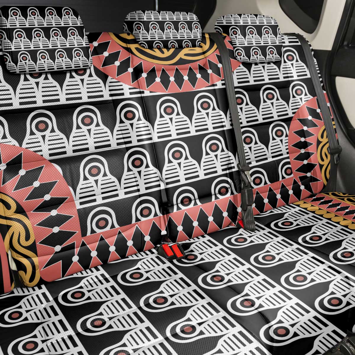 Cameroon Toghu Traditional Pattern Back Car Seat Cover