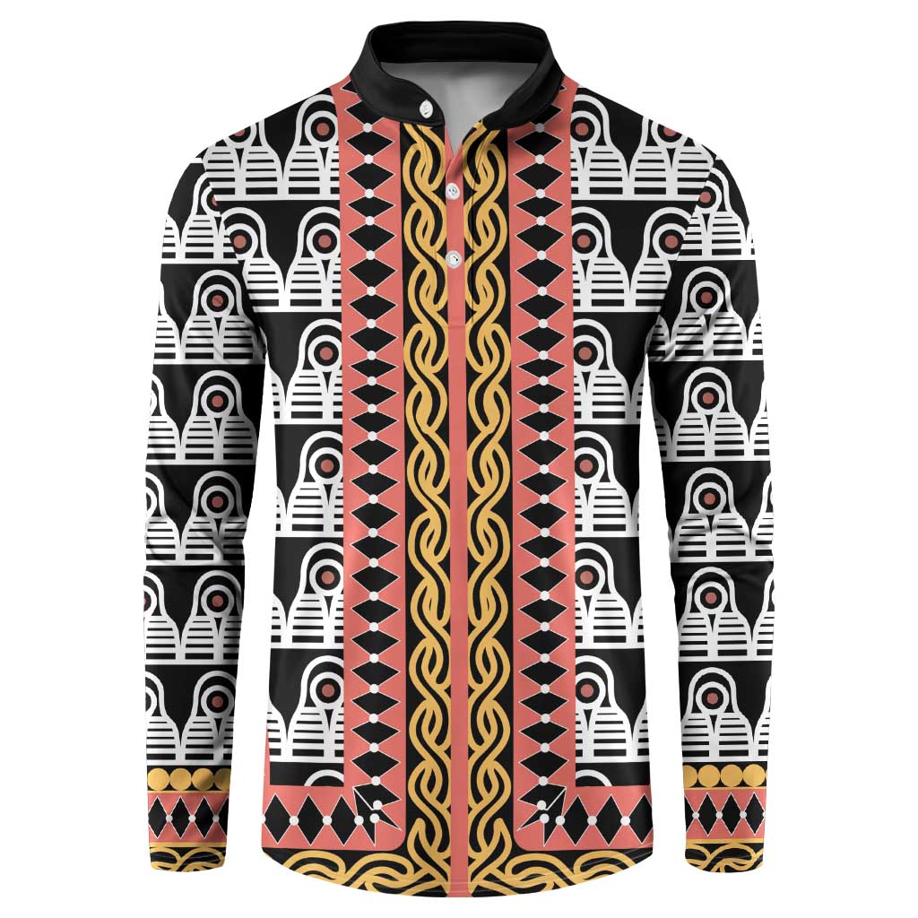 Cameroon Toghu Traditional Pattern Button Sweatshirt