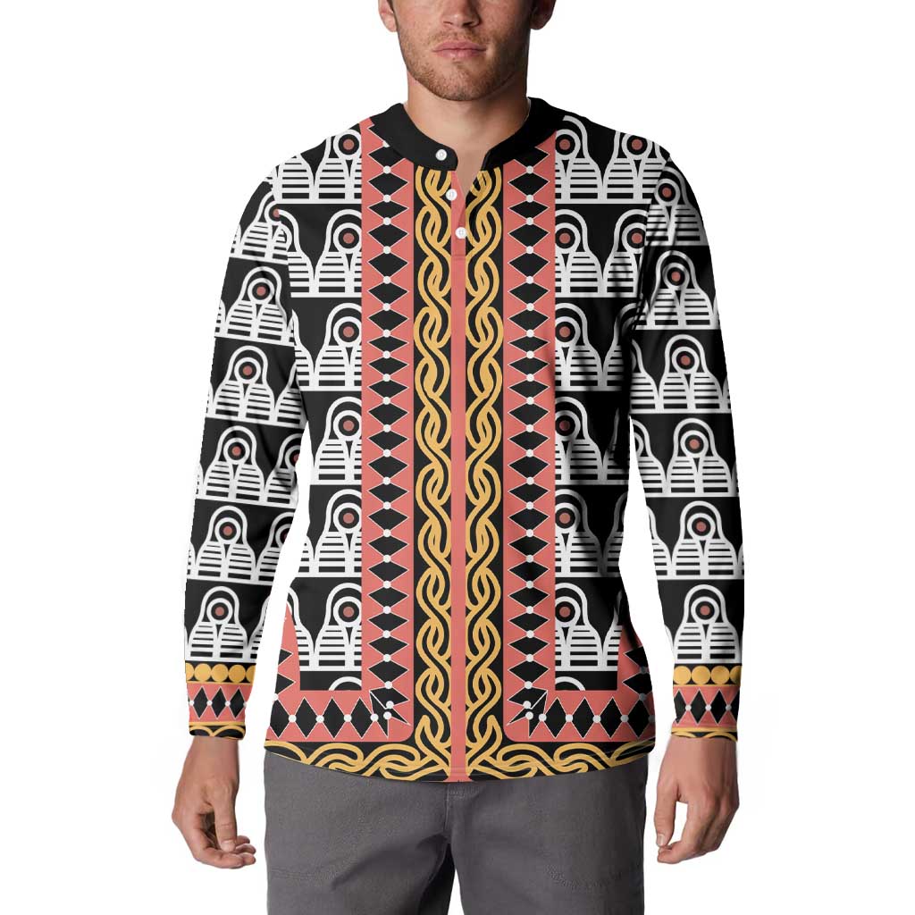Cameroon Toghu Traditional Pattern Button Sweatshirt