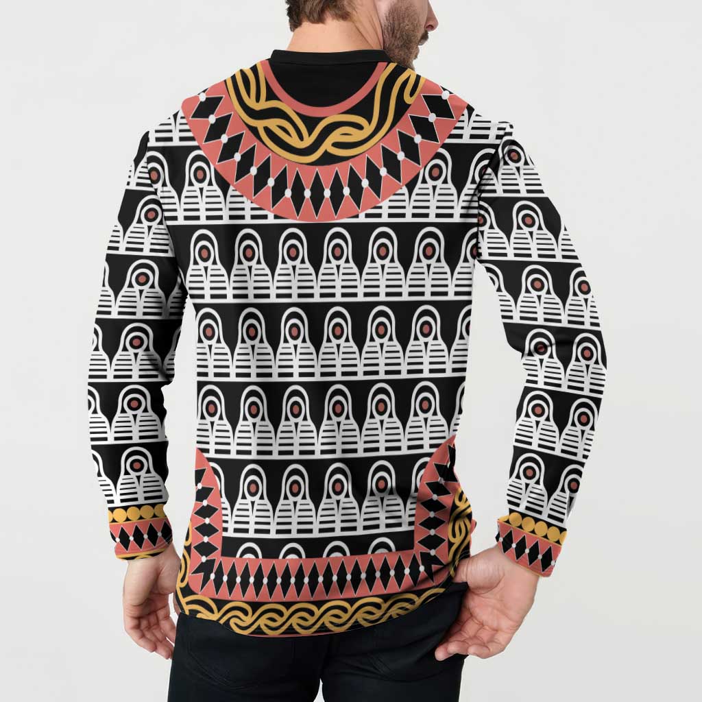 Cameroon Toghu Traditional Pattern Button Sweatshirt