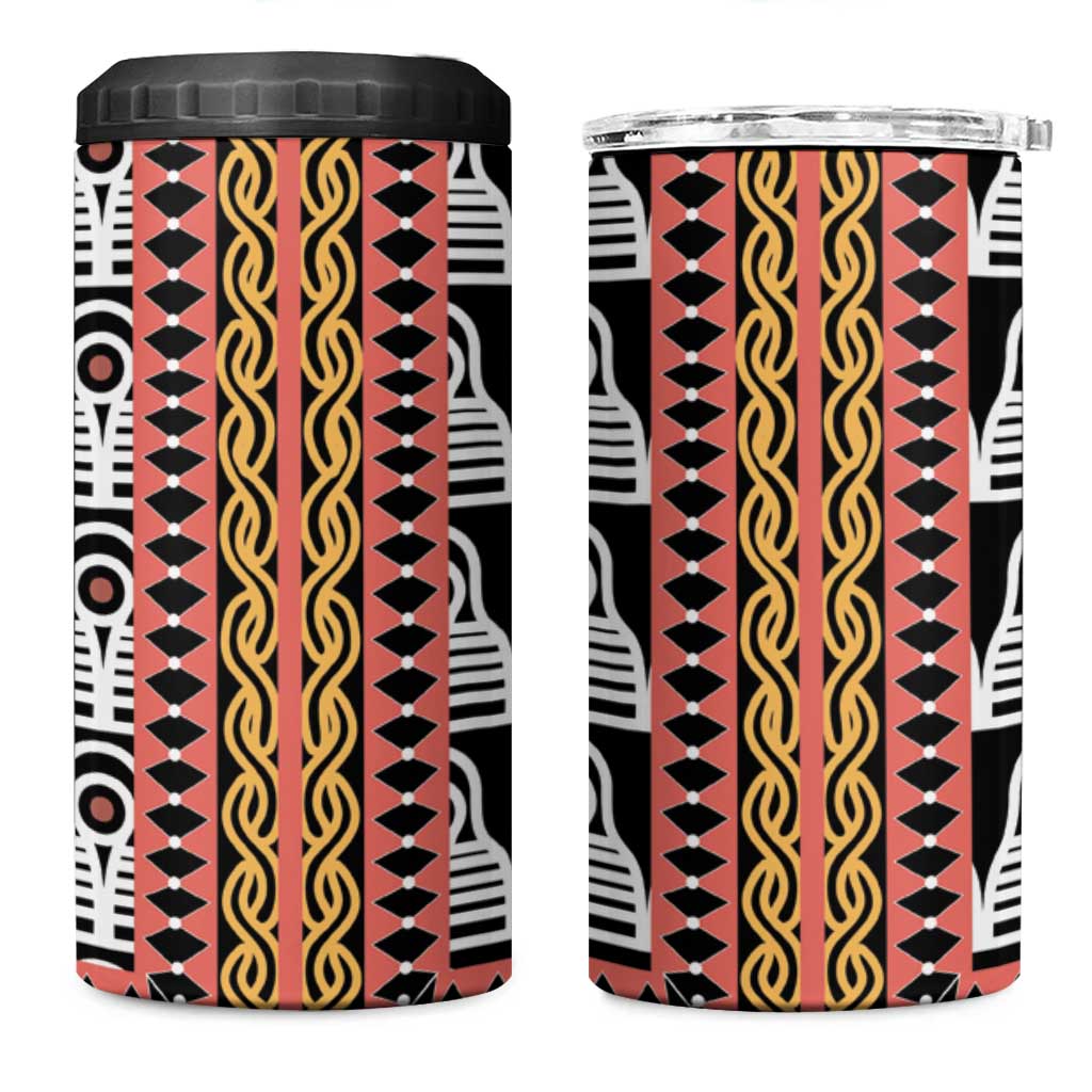 Cameroon Toghu Traditional Pattern 4 in 1 Can Cooler Tumbler