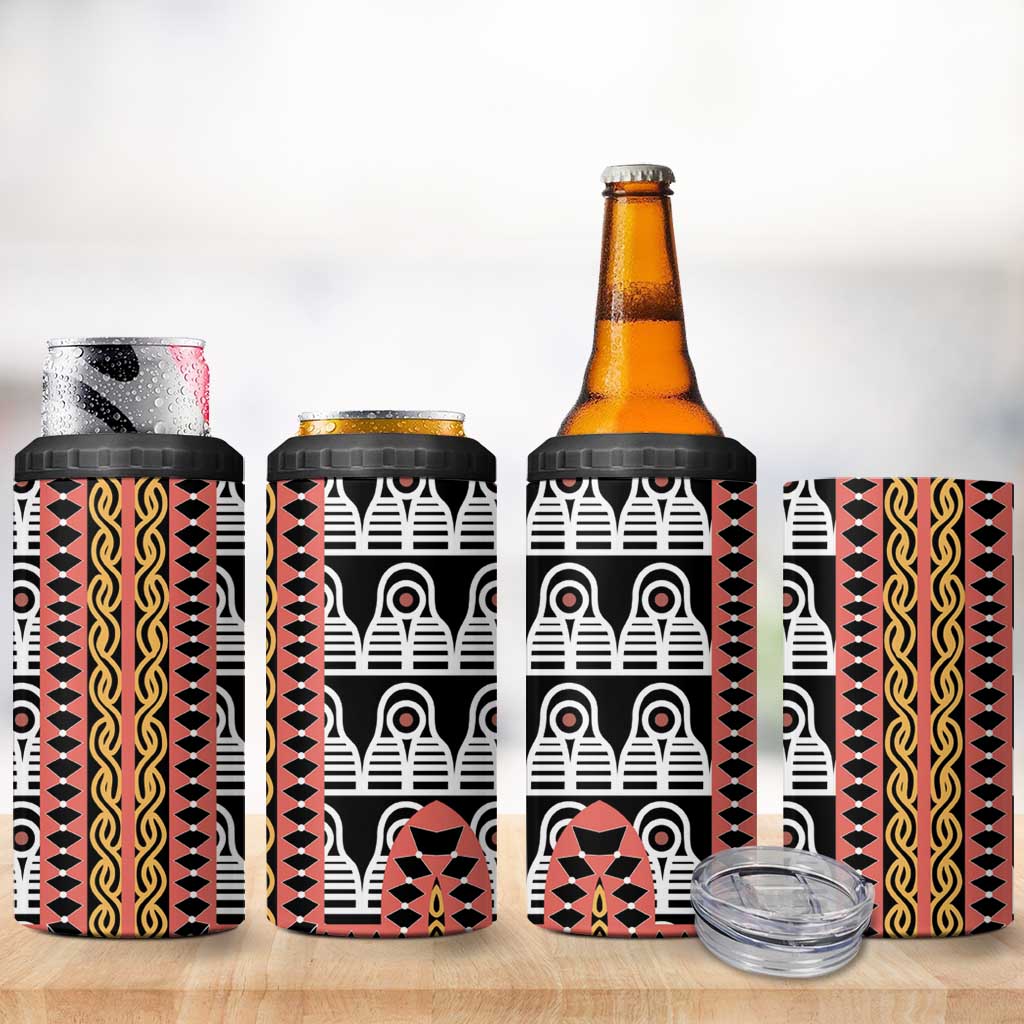 Cameroon Toghu Traditional Pattern 4 in 1 Can Cooler Tumbler