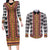 Cameroon Toghu Traditional Pattern Couples Matching Long Sleeve Bodycon Dress and Long Sleeve Button Shirt