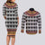 Cameroon Toghu Traditional Pattern Couples Matching Long Sleeve Bodycon Dress and Long Sleeve Button Shirt