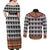 Cameroon Toghu Traditional Pattern Couples Matching Off Shoulder Maxi Dress and Long Sleeve Button Shirt