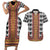 Cameroon Toghu Traditional Pattern Couples Matching Short Sleeve Bodycon Dress and Hawaiian Shirt