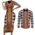 Cameroon Toghu Traditional Pattern Couples Matching Short Sleeve Bodycon Dress and Long Sleeve Button Shirt