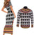 Cameroon Toghu Traditional Pattern Couples Matching Short Sleeve Bodycon Dress and Long Sleeve Button Shirt
