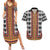 Cameroon Toghu Traditional Pattern Couples Matching Summer Maxi Dress and Hawaiian Shirt