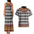 Cameroon Toghu Traditional Pattern Couples Matching Tank Maxi Dress and Hawaiian Shirt