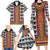Cameroon Toghu Traditional Pattern Family Matching Long Sleeve Bodycon Dress and Hawaiian Shirt