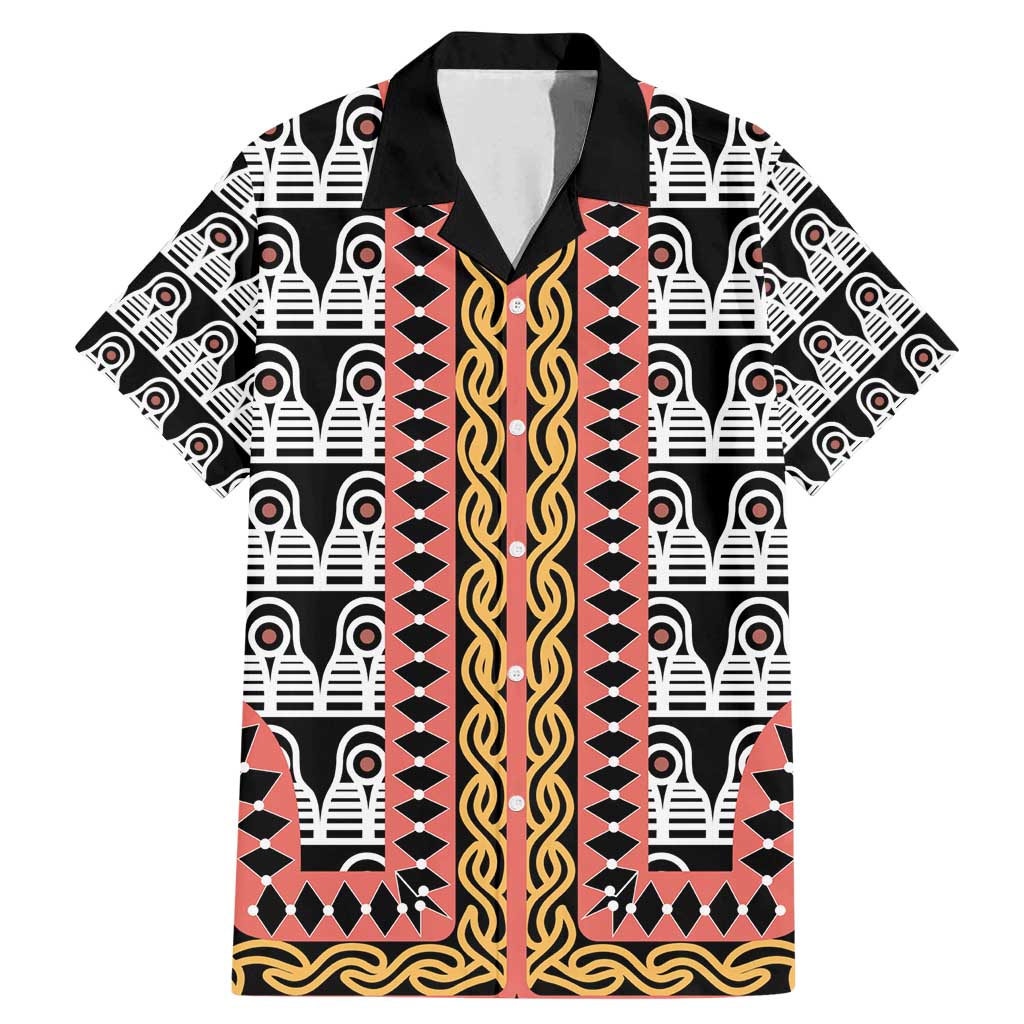 Cameroon Toghu Traditional Pattern Family Matching Mermaid Dress and Hawaiian Shirt