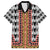 Cameroon Toghu Traditional Pattern Family Matching Off The Shoulder Long Sleeve Dress and Hawaiian Shirt