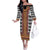 Cameroon Toghu Traditional Pattern Family Matching Off The Shoulder Long Sleeve Dress and Hawaiian Shirt