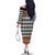 Cameroon Toghu Traditional Pattern Family Matching Off The Shoulder Long Sleeve Dress and Hawaiian Shirt