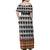 Cameroon Toghu Traditional Pattern Family Matching Off Shoulder Maxi Dress and Hawaiian Shirt