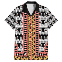 Cameroon Toghu Traditional Pattern Family Matching Off Shoulder Short Dress and Hawaiian Shirt