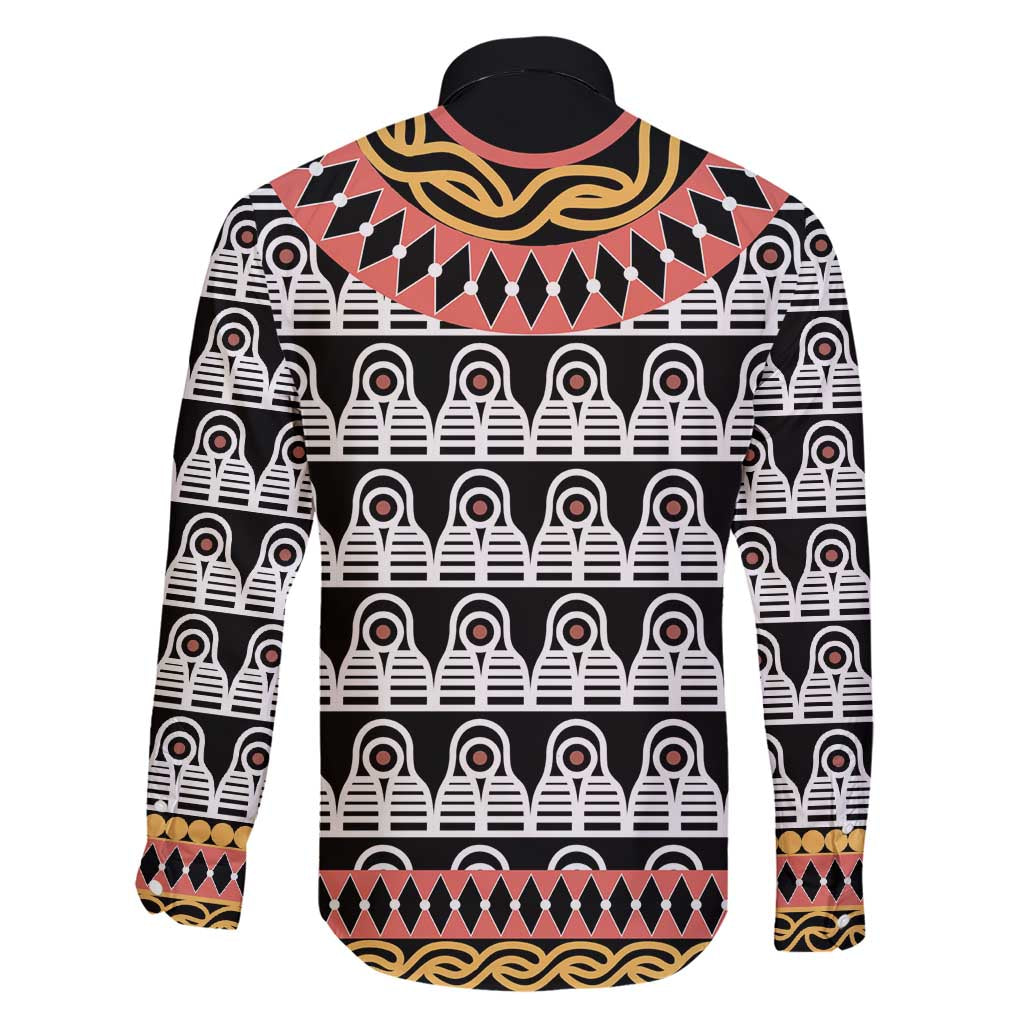 Cameroon Toghu Traditional Pattern Family Matching Short Sleeve Bodycon Dress and Hawaiian Shirt