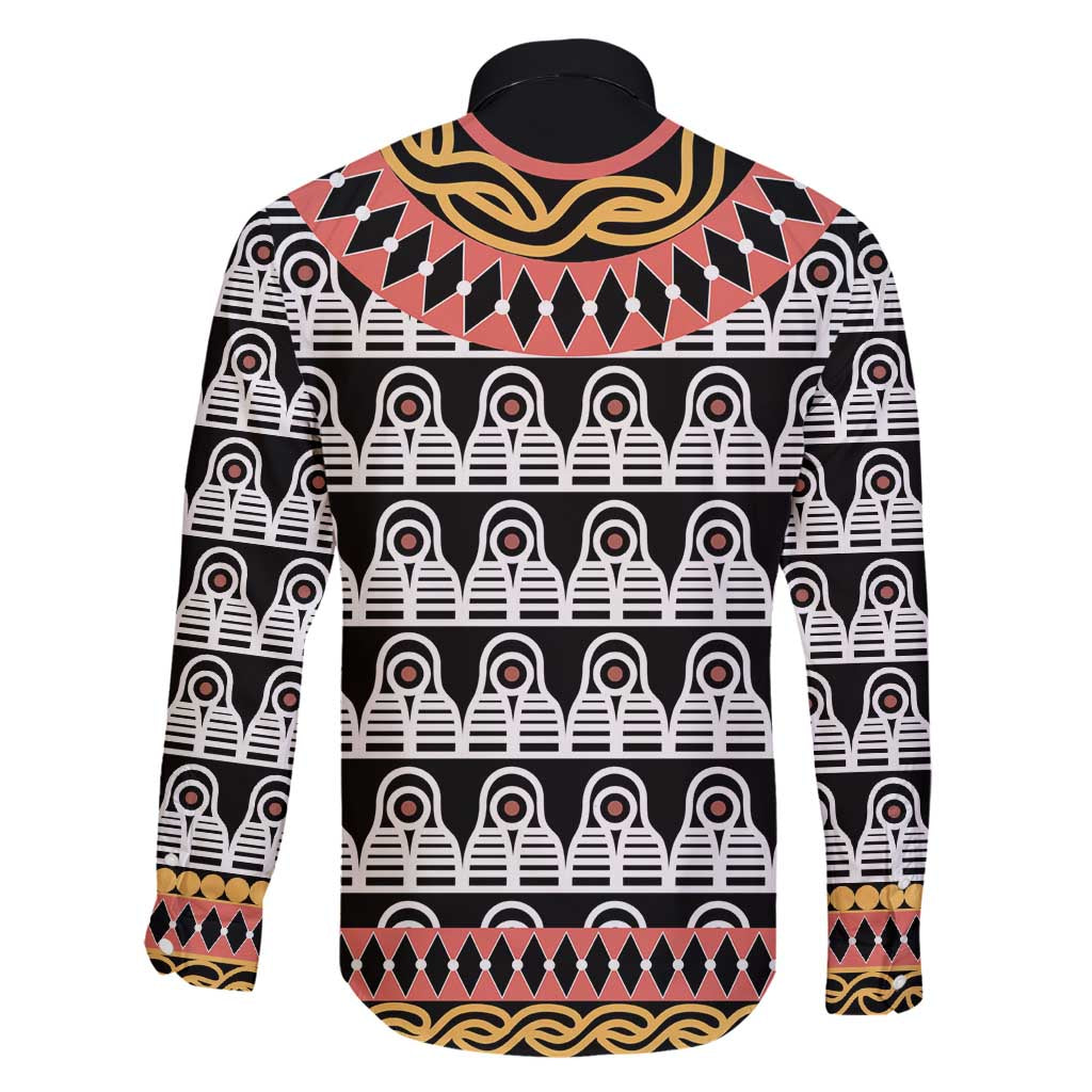 Cameroon Toghu Traditional Pattern Family Matching Summer Maxi Dress and Hawaiian Shirt