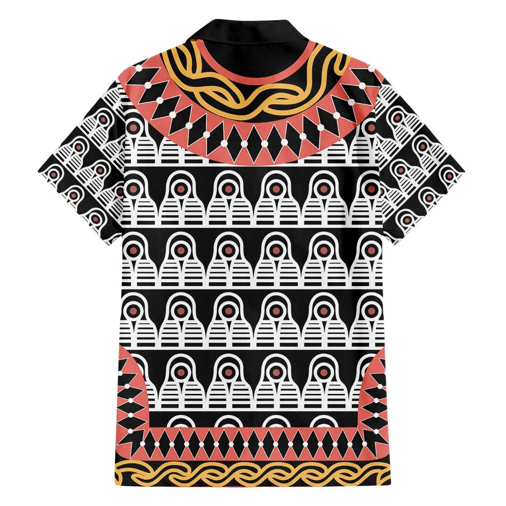 Cameroon Toghu Traditional Pattern Family Matching Tank Maxi Dress and Hawaiian Shirt