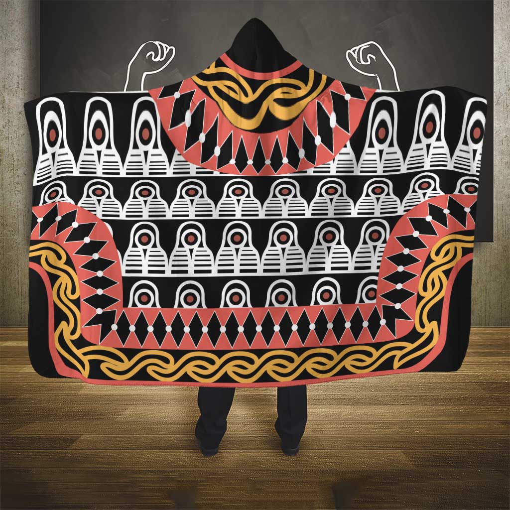 Cameroon Toghu Traditional Pattern Hooded Blanket