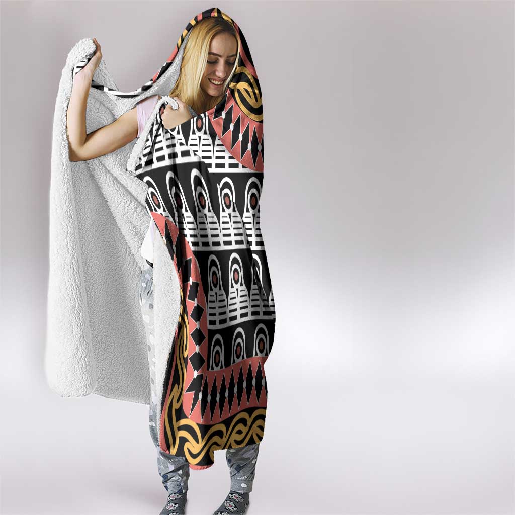 Cameroon Toghu Traditional Pattern Hooded Blanket