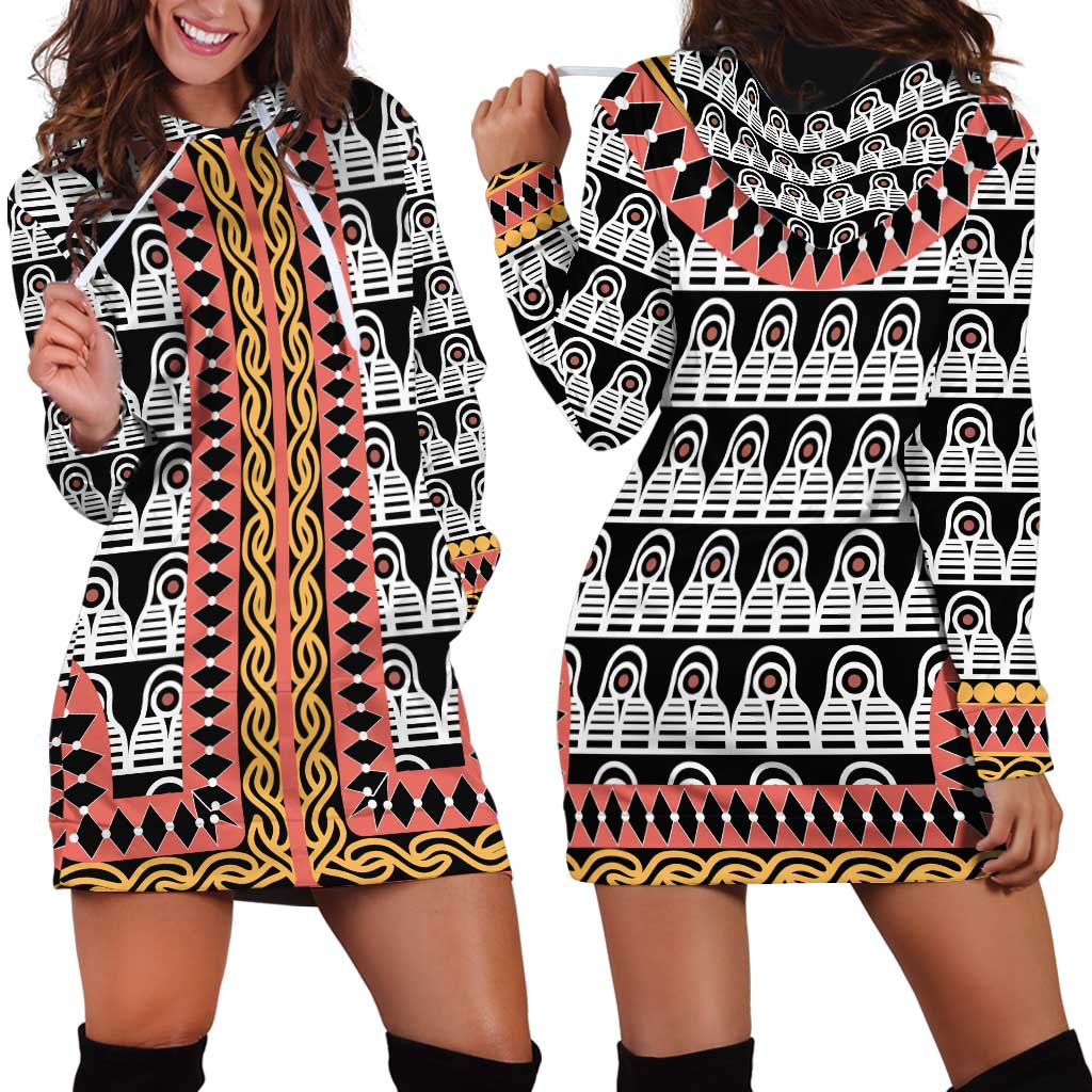 Cameroon Toghu Traditional Pattern Hoodie Dress