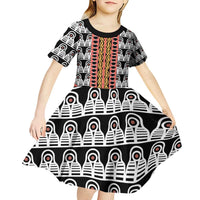 Cameroon Toghu Traditional Pattern Kid Short Sleeve Dress