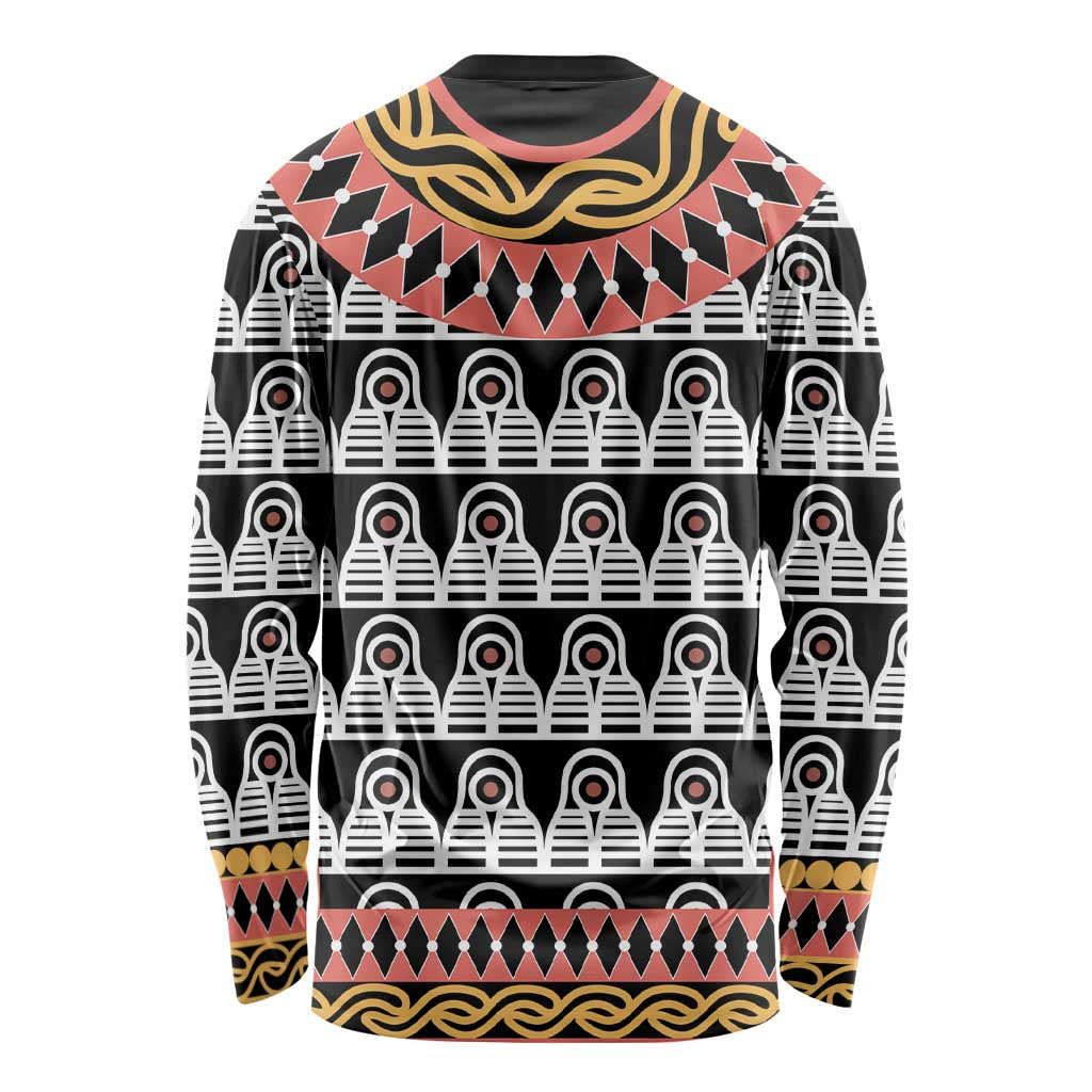 Cameroon Toghu Traditional Pattern Long Sleeve Shirt