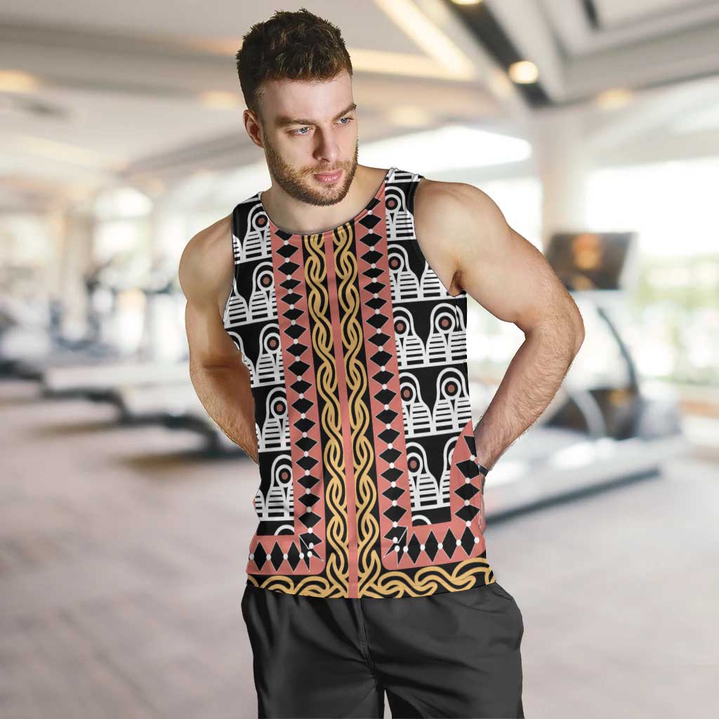 Cameroon Toghu Traditional Pattern Men Tank Top