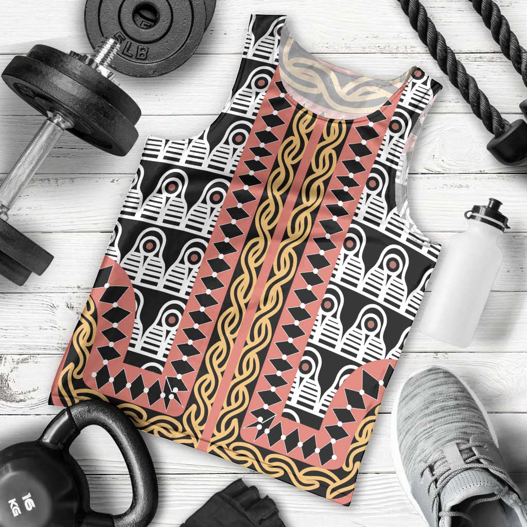 Cameroon Toghu Traditional Pattern Men Tank Top