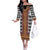 Cameroon Toghu Traditional Pattern Off The Shoulder Long Sleeve Dress