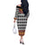Cameroon Toghu Traditional Pattern Off The Shoulder Long Sleeve Dress