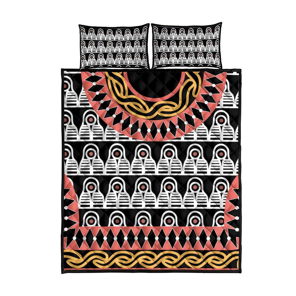 Cameroon Toghu Traditional Pattern Quilt Bed Set