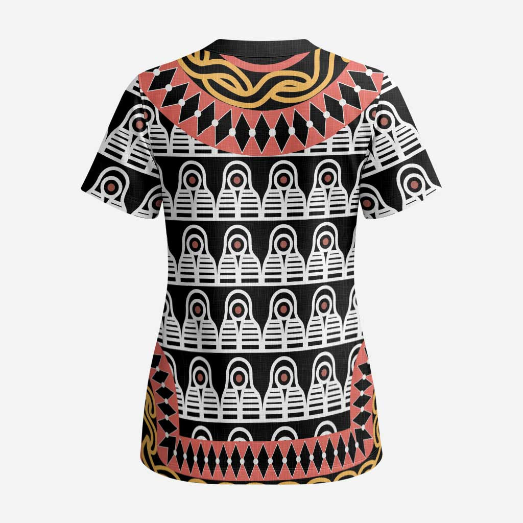 Cameroon Toghu Traditional Pattern Scrub Top - Wonder Print Shop
