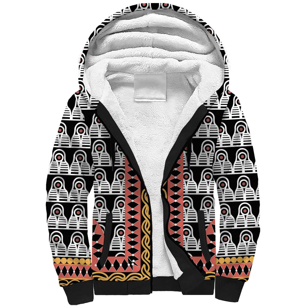 Cameroon Toghu Traditional Pattern Sherpa Hoodie