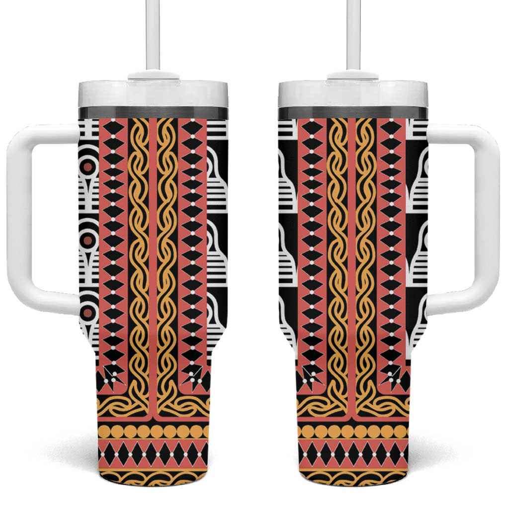 Cameroon Toghu Traditional Pattern Tumbler With Handle