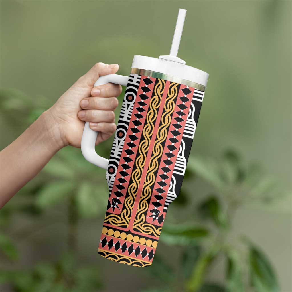 Cameroon Toghu Traditional Pattern Tumbler With Handle