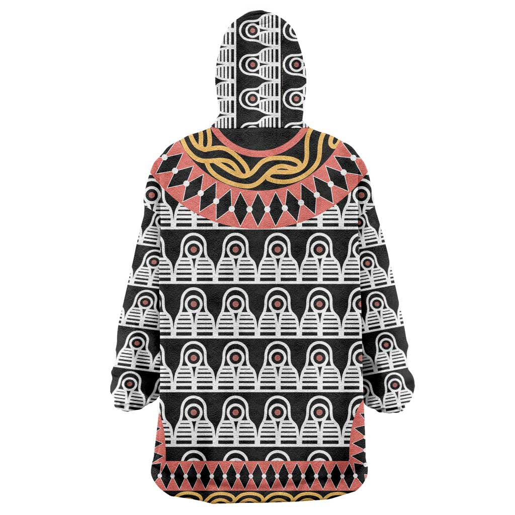 Cameroon Toghu Traditional Pattern Wearable Blanket Hoodie
