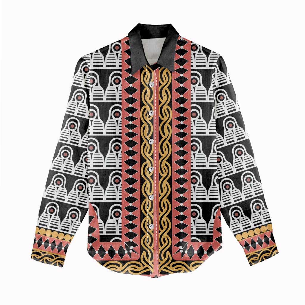 Cameroon Toghu Traditional Pattern Women Casual Shirt