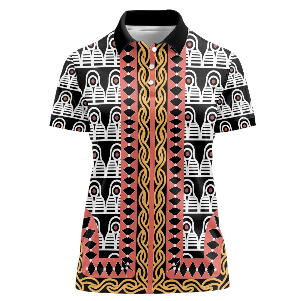Cameroon Toghu Traditional Pattern Women Polo Shirt