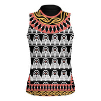 Cameroon Toghu Traditional Pattern Women Sleeveless Polo Shirt