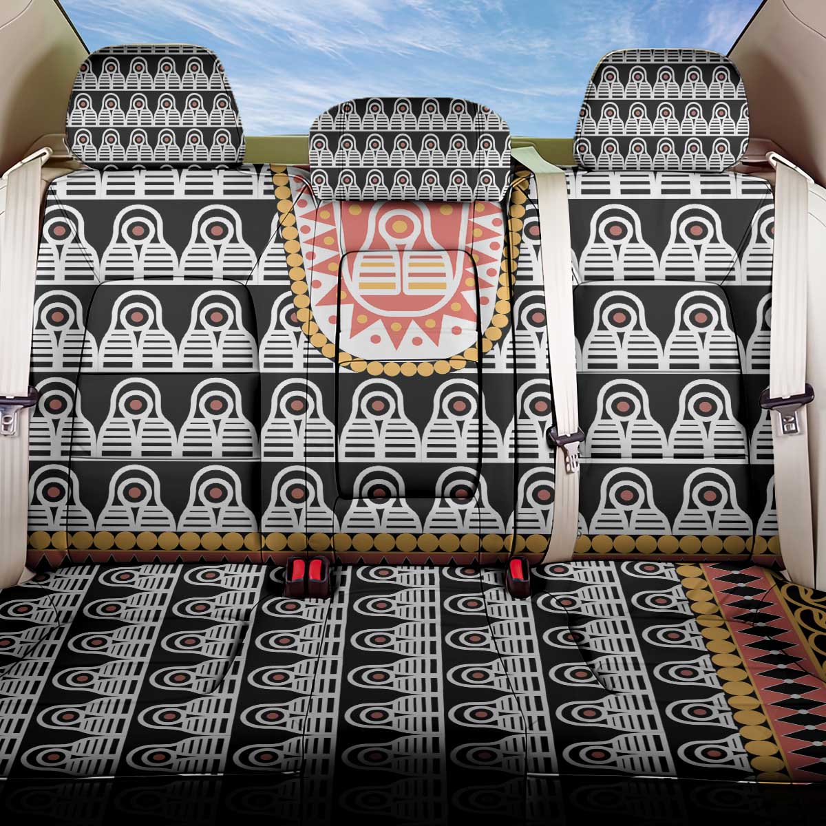 Cameroon Traditional Back Car Seat Cover Toghu Pattern