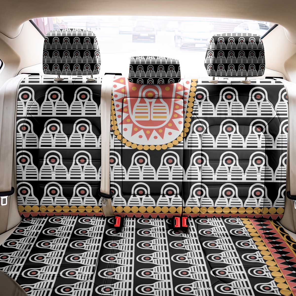 Cameroon Traditional Back Car Seat Cover Toghu Pattern