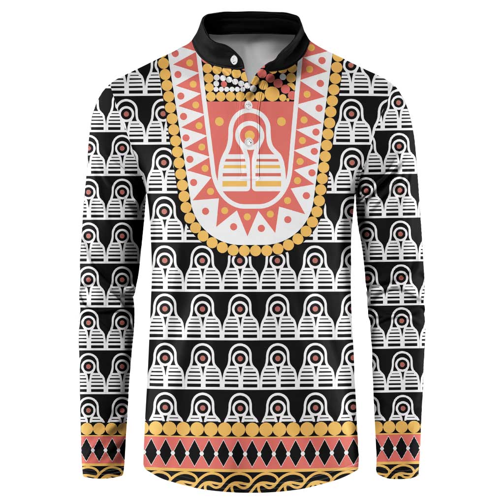 Cameroon Traditional Button Sweatshirt Toghu Pattern