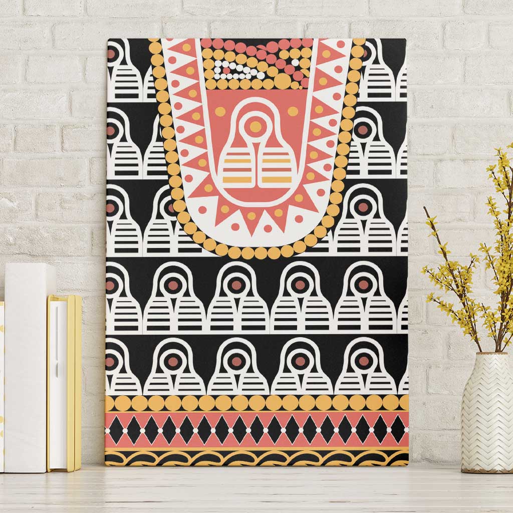 Cameroon Traditional Canvas Wall Art Toghu Pattern