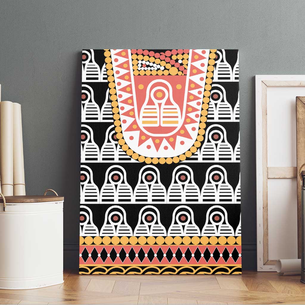 Cameroon Traditional Canvas Wall Art Toghu Pattern