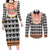 Cameroon Traditional Couples Matching Long Sleeve Bodycon Dress and Long Sleeve Button Shirt Toghu Pattern